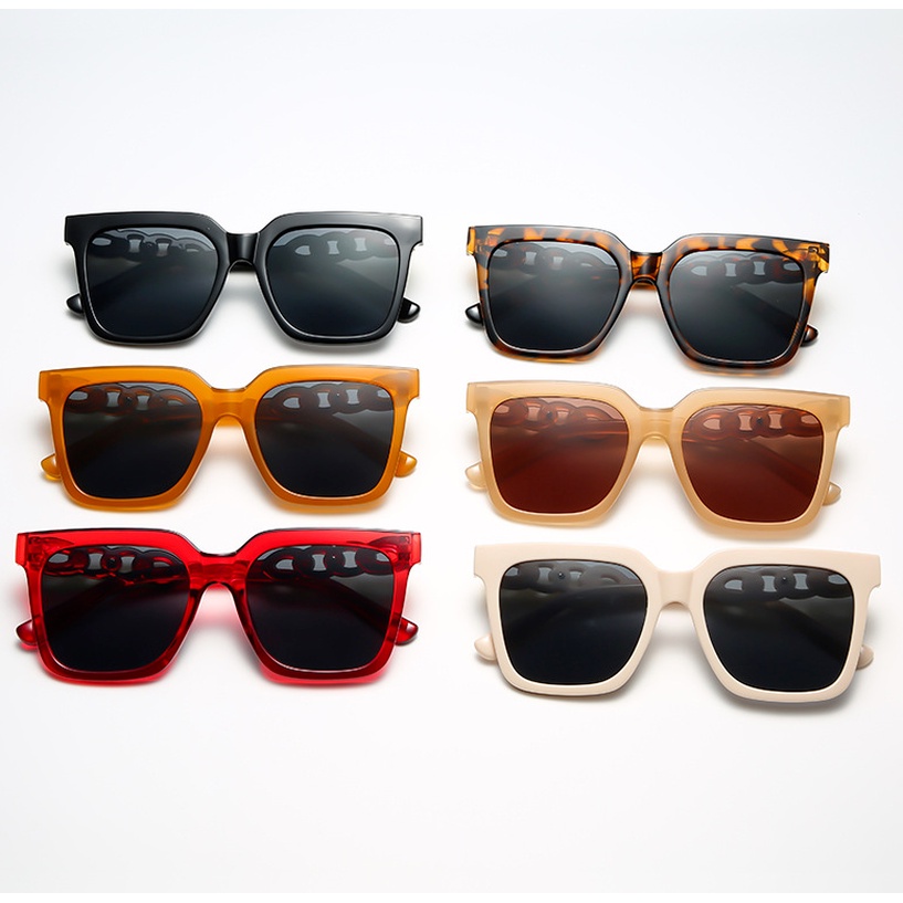 (KIQI-FASHION) COD Kính Mát Gọng Vuông Lớn Chống Tia Uv400 Thời Trang Dành Cho Nam Nữ