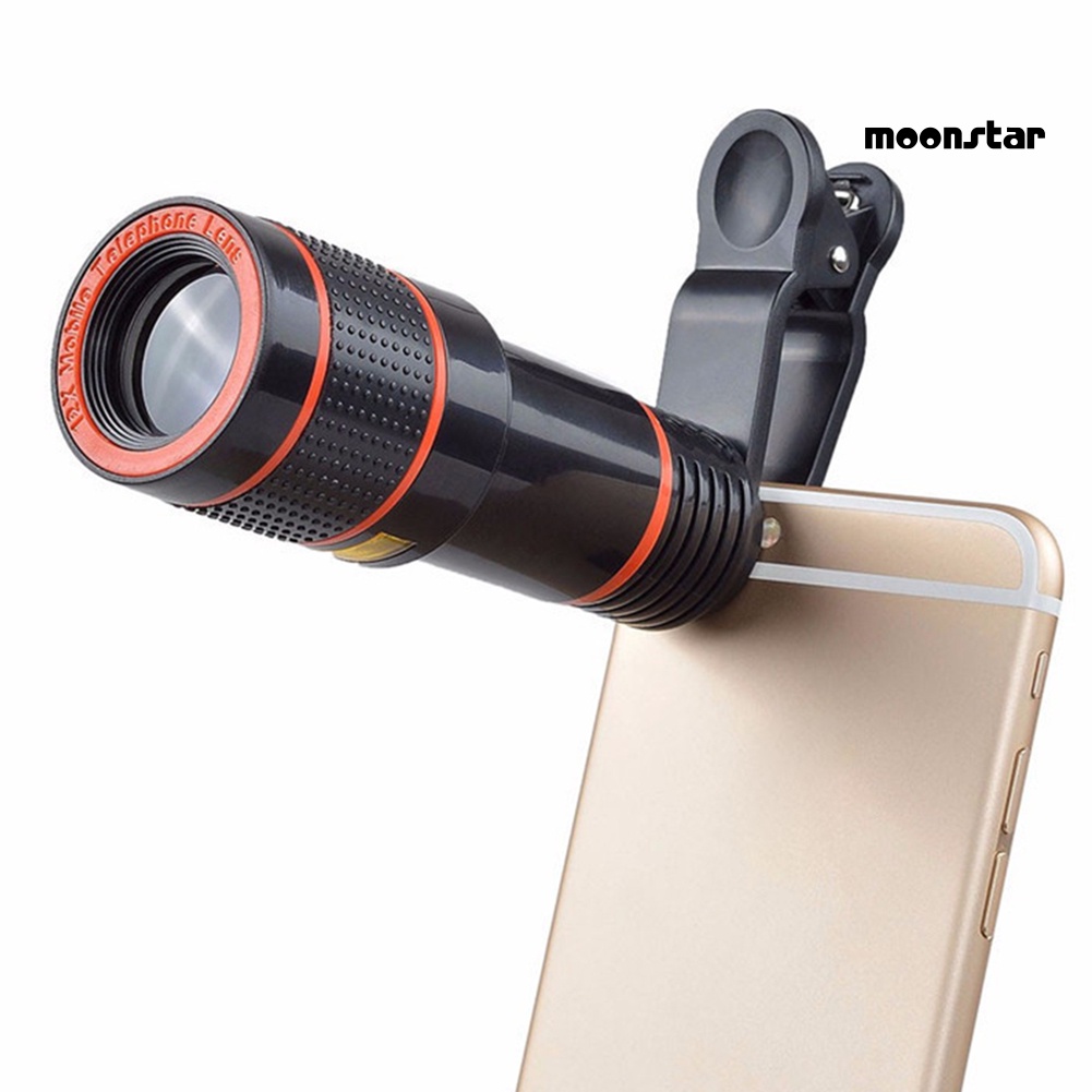 MNmoonstar Universal Clip 12X Zoom Mobile Phone Camera Telescope Lens for iPhone Samsung