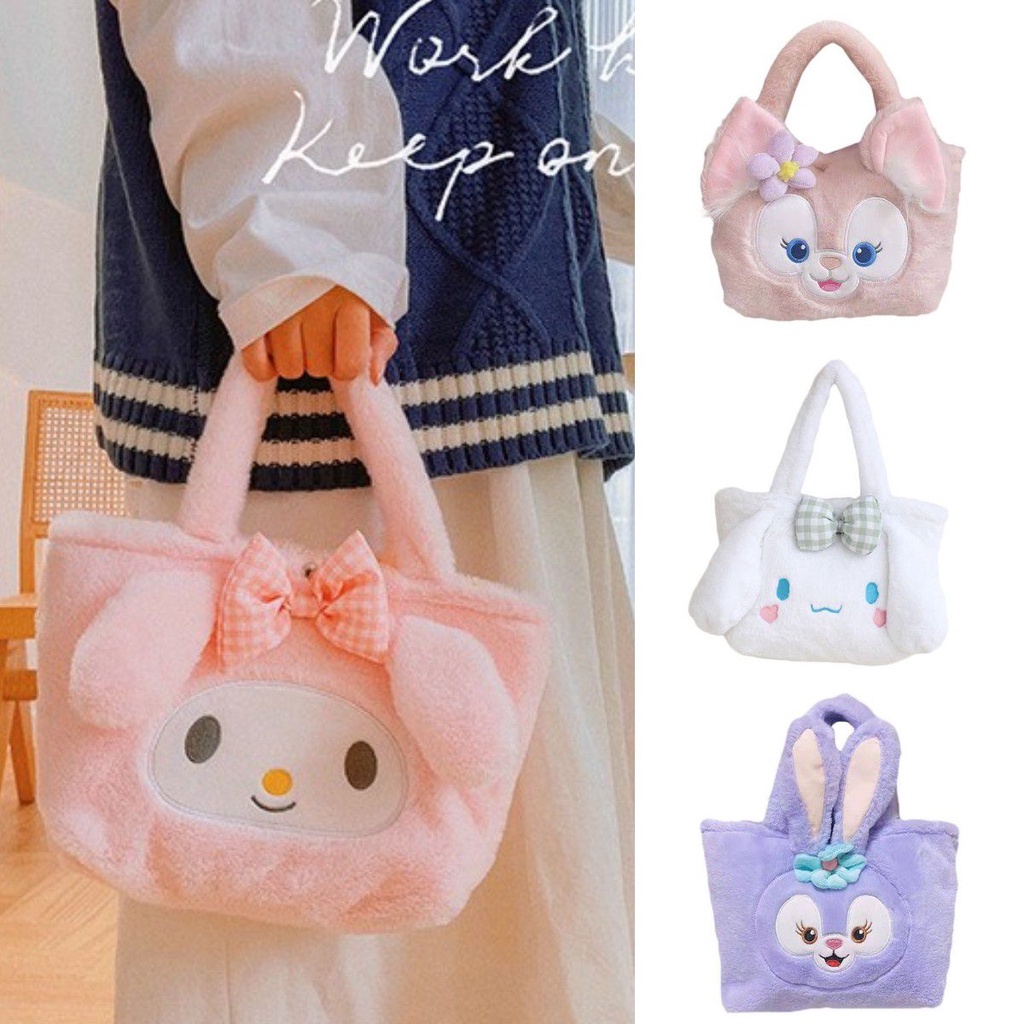 Túi Xách Đeo Vai Bằng Vải Bông Hình Kuromi Đáng Yêu Dành Cho Nữ