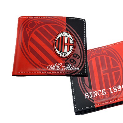 Ví in hình logo câu lạc bộ bóng đá AC Milan Chelsea Raffin Horse cho nam và nữ