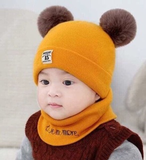 Mũ len kèm khăn trẻ em