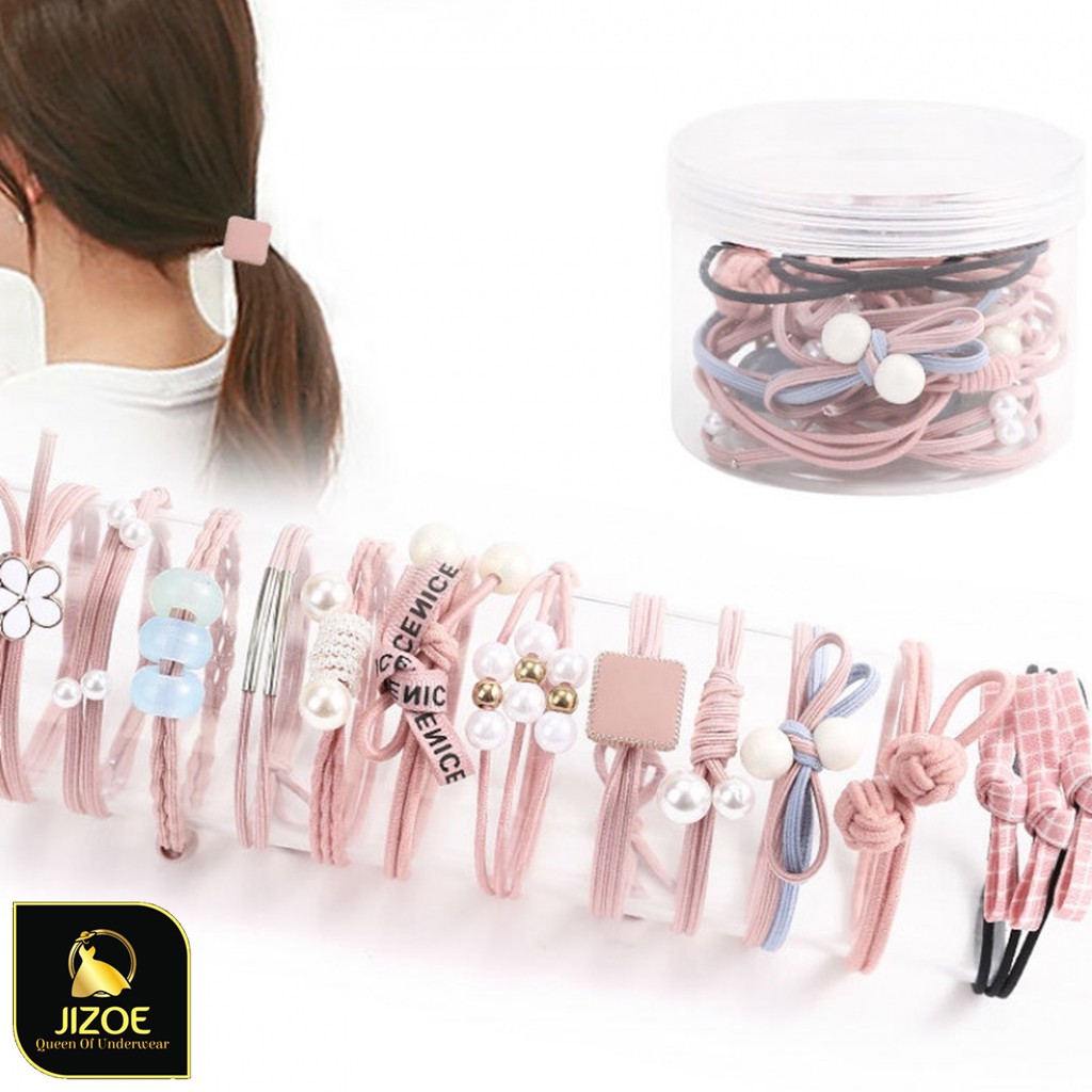 Set 12 chiếc dây chun buộc tóc nhiều mầu sắc đẹp thời trang giá siêu rẻ DBT02