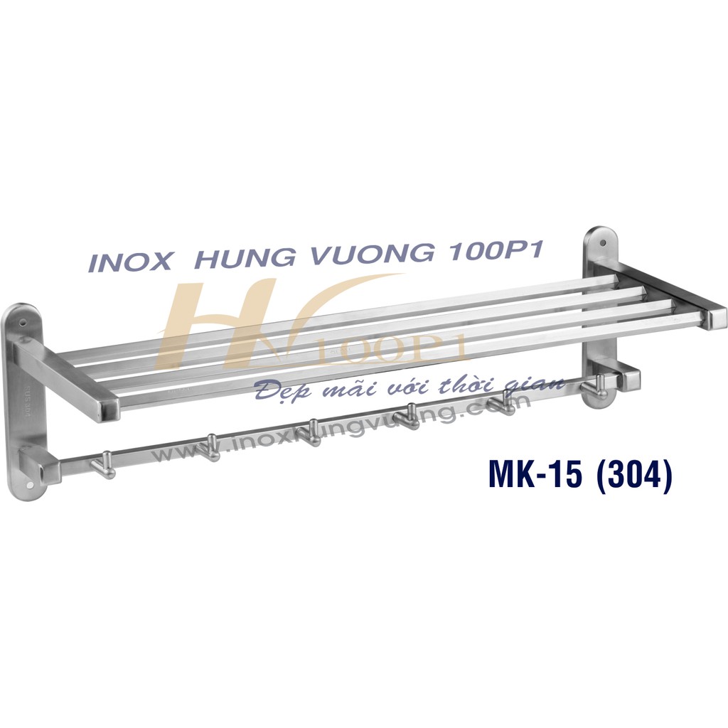 Máng khăn cao cấp inox304 mờ MK15 , 2 tầng đa năng, bảo hành 10 năm