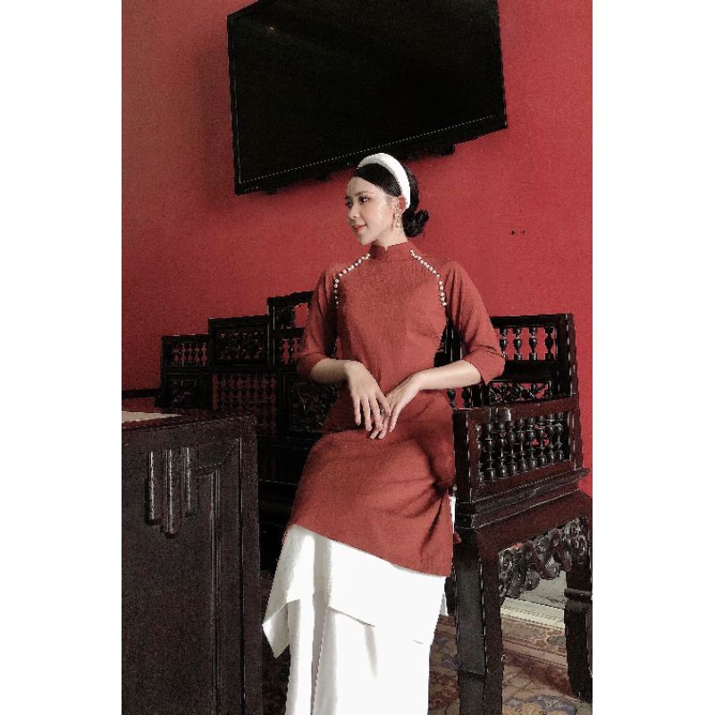 ĐẦM Áo dài  2 tà phối  _ KÈM QUẦN_Kèm Mấn