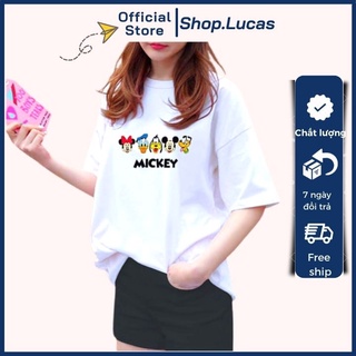 Áo Thun Nam Nữ Unisex Áo Phông vải cotton thoáng mát cổ tròn bigsize XXL 2XL Chuột MICKEY 5 đầu - shop.lucas