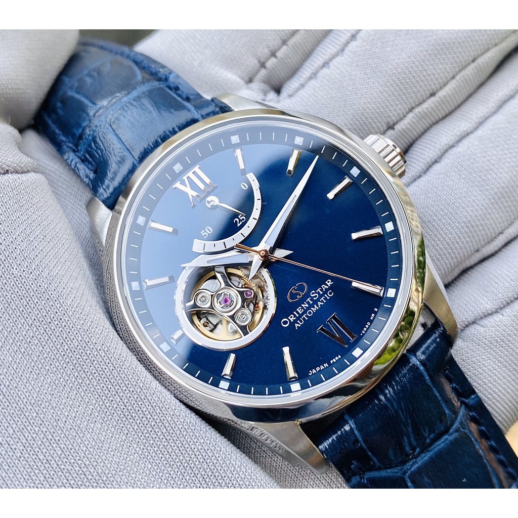 Đồng hồ nam Orient star : Star Open heart Blue Dial RE-AT0006L00 Phiên bản mới nhất trong bộ sưu tập