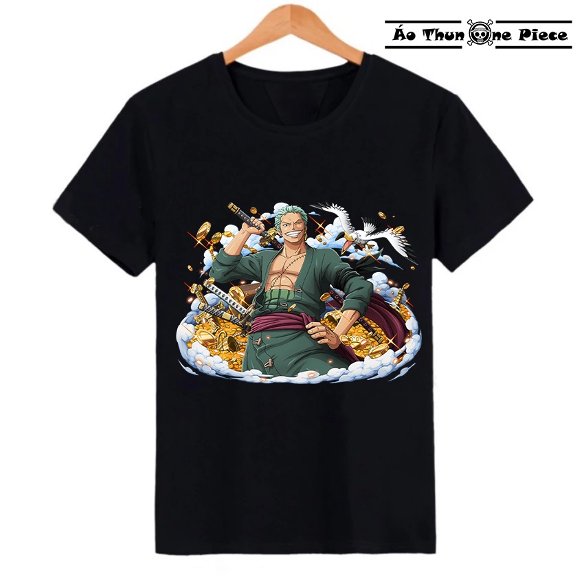 ⚡️FREESHIP⚡️Áo Thun In Hình Roronoa Zoro One Piece 1 Mặt Áo Đen Cực Ngầu, Cực Đẹp Full size 5kg - 90kg
