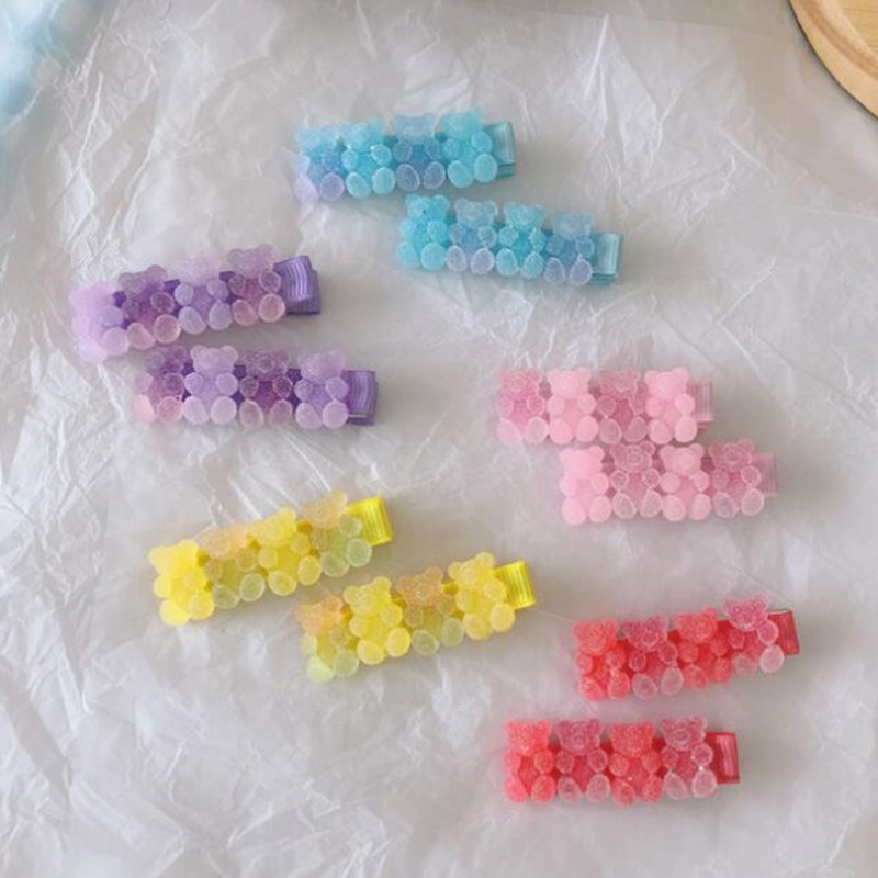 Khuôn nhựa silicon làm kẹp tóc, kẹo đường hình gấu, tim, sao, chân chó nguyên liệu resin DIY