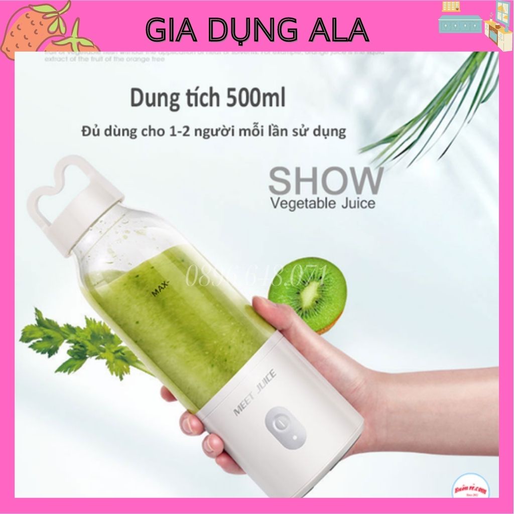 Máy Xay Sinh Tố Cầm Tay Đa Năng Mini Hoa Quả Trái Cây 500ml, Máy Say Sinh Tố Cực Nhanh 9s Cao Cấp