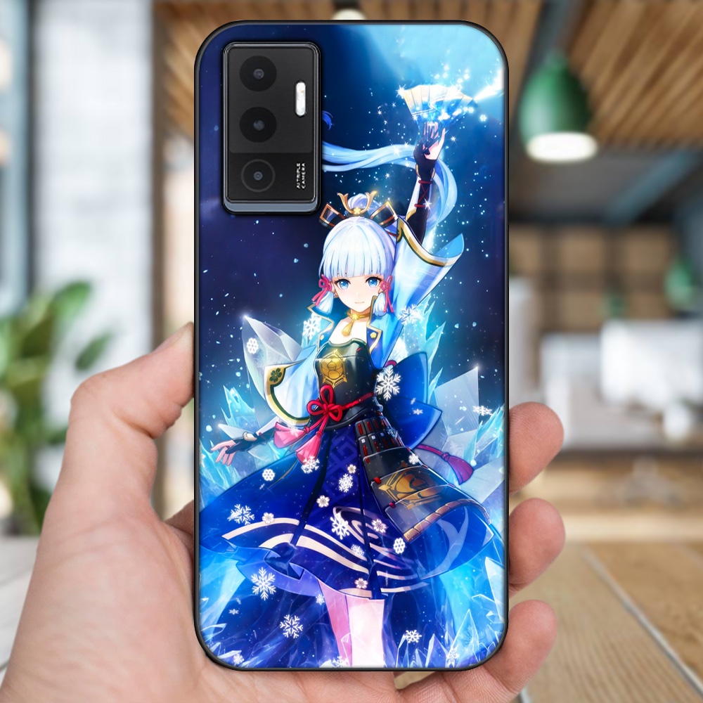 Ốp lưng Vivo V23e viền đen in hình Ayaka Genshin Impact
