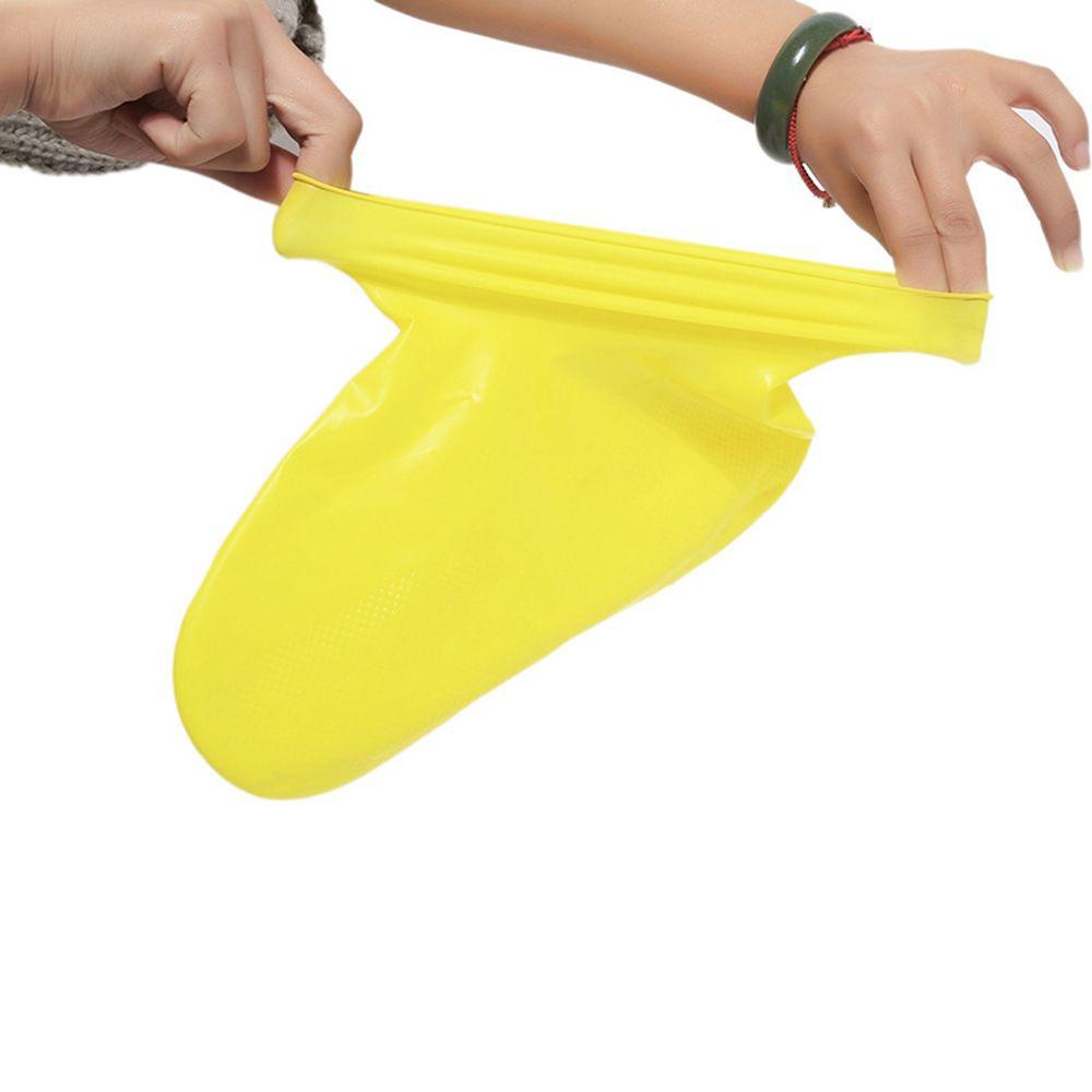 Vỏ Bọc Ủng Đi Mưa Unisex Bằng Silicone Co Giãn Chống Nước Màu Trơn Có Thể Tái