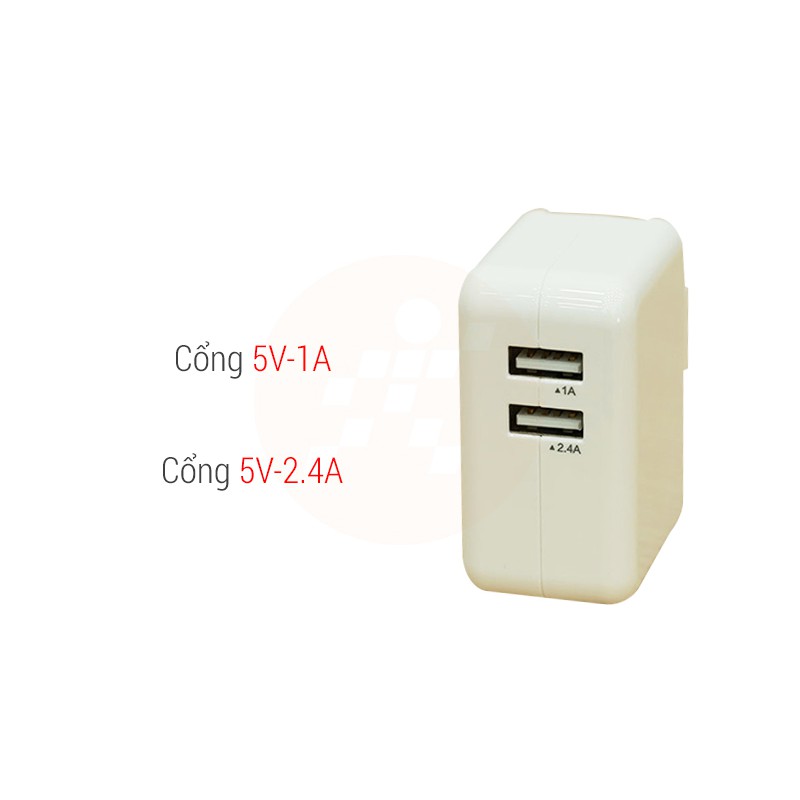 Củ Sạc Pisen 2 cổng 5V - 1A và 2.4A ✓ Hàng chuẩn ✓ Chất liệu nhựa ABS ✓ Bảo hành 6 tháng 1 đổi 1