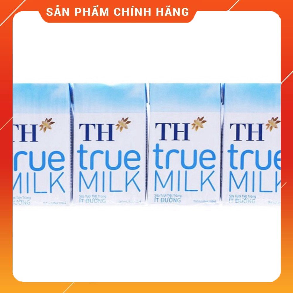 Lốc 4 Hộp 110ml Sữa Tươi TH True Milk Ít Đường