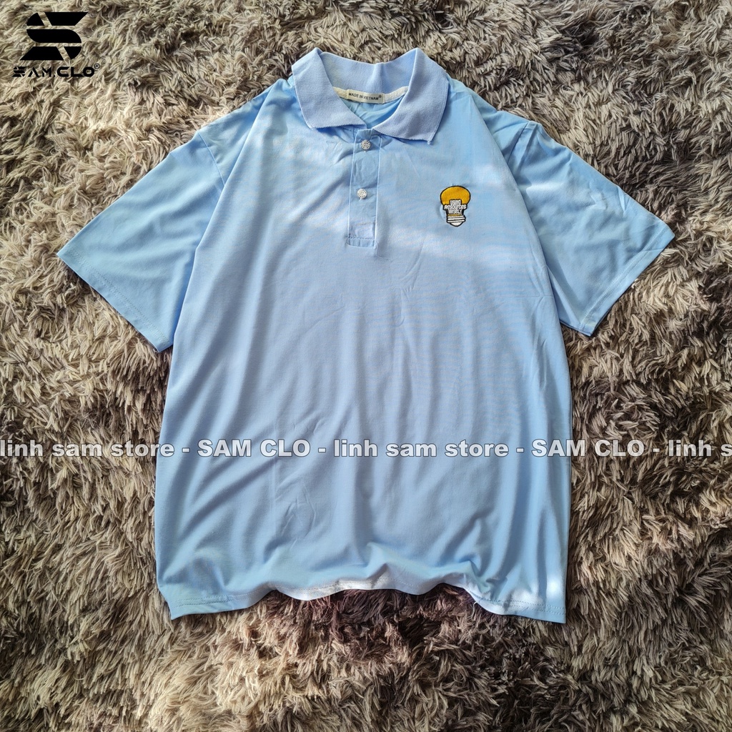 Áo thun Polo tay lỡ SAM CLO có cổ form rộng phông freesize dáng unisex mặc cặp, nhóm, lớp, đi học in hình BÓNG ĐÈN | BigBuy360 - bigbuy360.vn