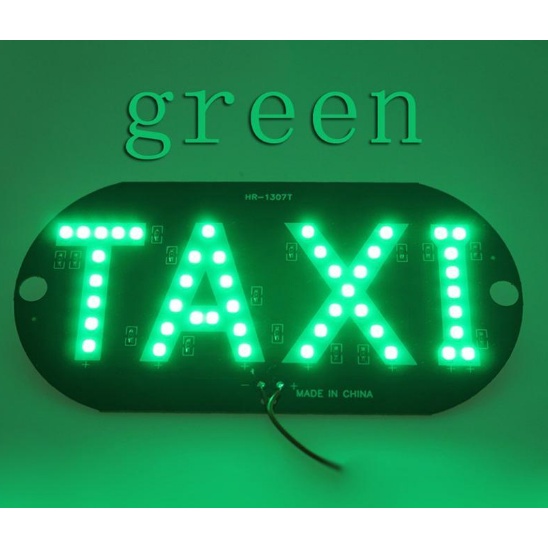 đèn led TAXI dán kính lái tiện lợi, có tặng kèm đầu nối cắm lấy nguồn tử cổng tẩu 12V trên xe