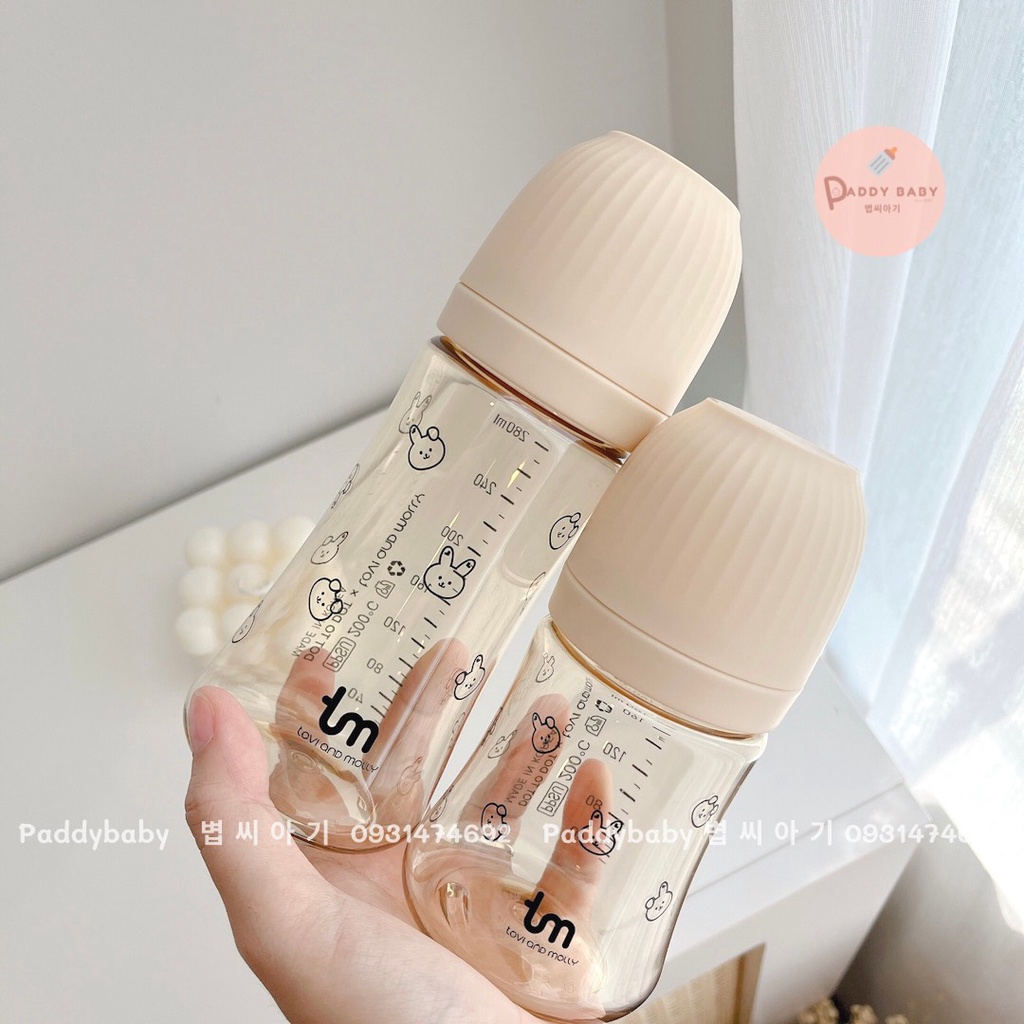 Bình sữa, bình hút Dottodot x Tovy and Molly Hàn Quốc cho bé 180ml - 280ml - made in Korea