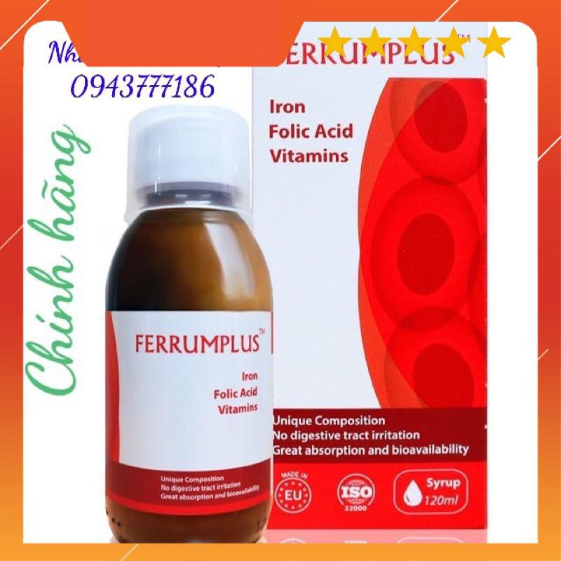Siro Ferrumplus 120 ml (Chính hãng)- Bổ sung Sắt cho người thiếu máu, không tanh,