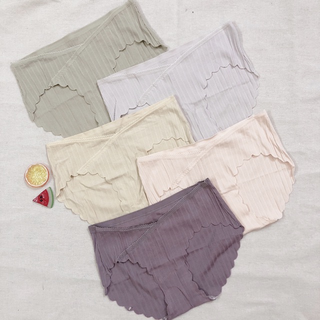 Quần Lót Bầu Cạp Chéo Cotton Tăm Không Viền Co Giãn