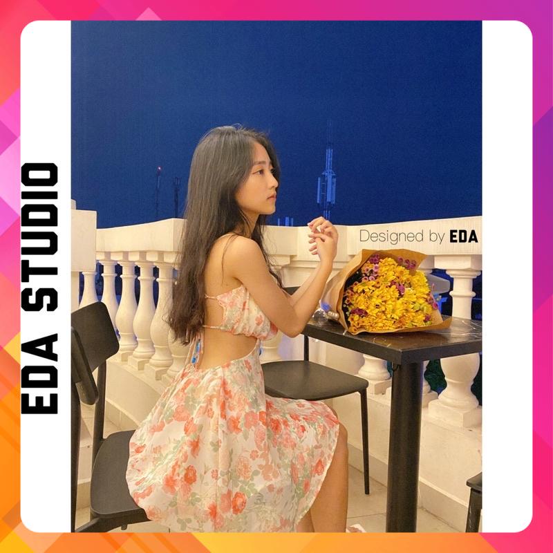 Đầm Hoa Cúp Ngực Cột Dây Thiết Kế, Đầm Nữ Hai Dây Hoa Nhí Sexy Hở , Hở Lưng Freesize