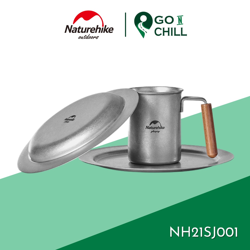 Bộ cốc, đĩa, dụng cụ ăn dã ngoại Glamping bằng thép 304 không gỉ Naturehike NH21SJ001
