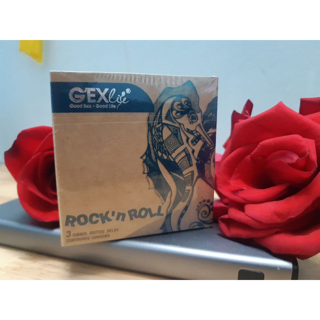 Bao Cao Su G'EXlife Rock'N Roll (Hộp 3 Cái), hương bạc hà, bôi trơn, ôm khít