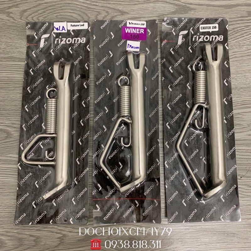 Chân chống inox 304 đặc kèm lò xo cho Vario, Winner, Exciter, Wave, Dream, Wave A, Fu led