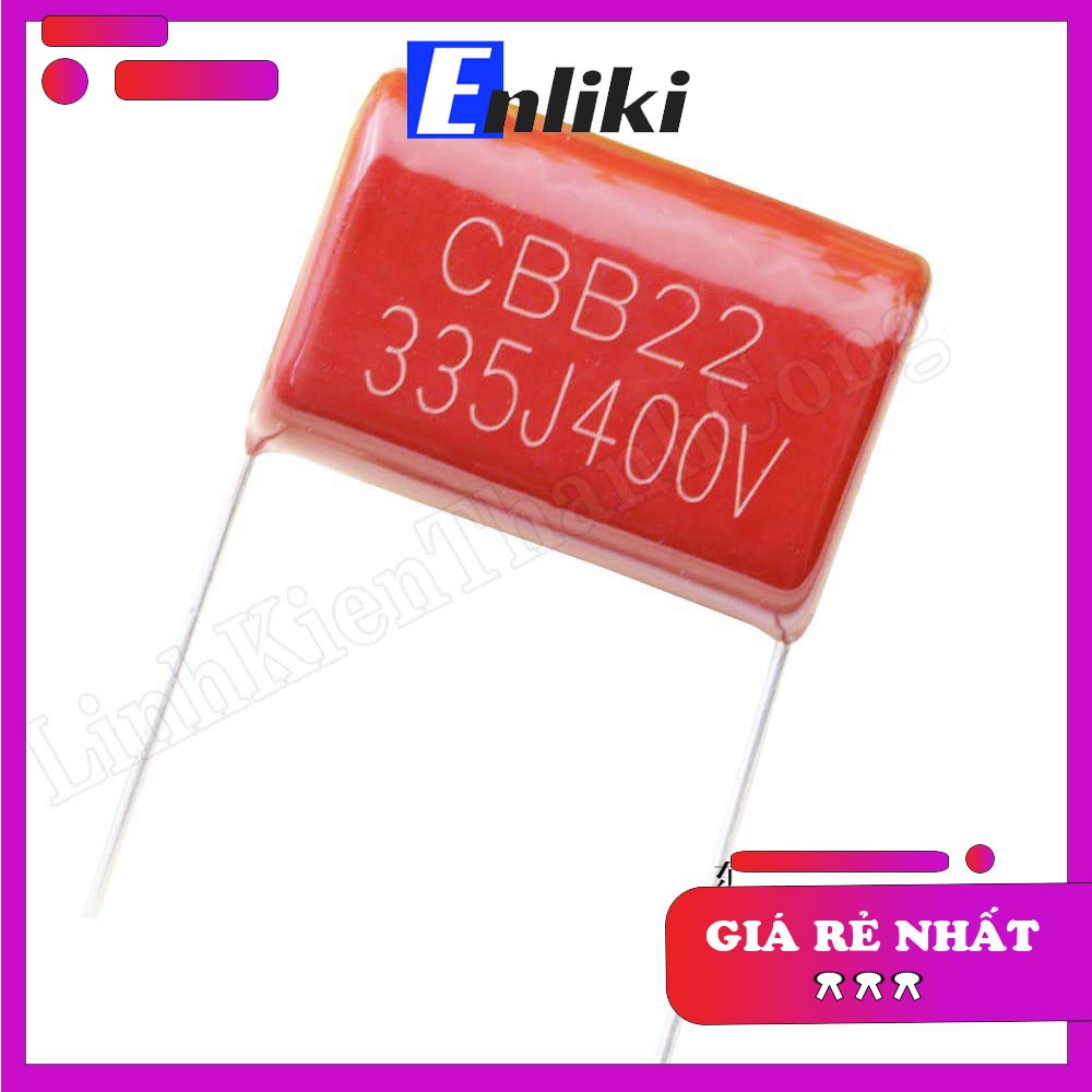 [Mã ELHACE giảm 4% đơn 300K] Tụ 3.3uF CBB 335J 400V 25mm