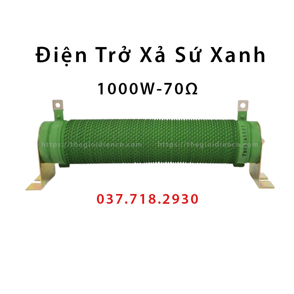 Điện trở xả biến tần loại 300W-250 Ohm,500W-70Ohm, 800W-50 Ohm, 1000W-70 Ohm, 3000W-70R, Điện trở xả sứ xanh