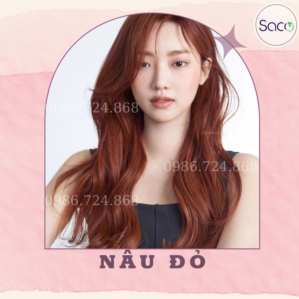 Dầu gội nhuộm tóc Nâu Đỏ SACO Grape Red 04 từ thảo dược thiên nhiên không gây khô xơ tóc