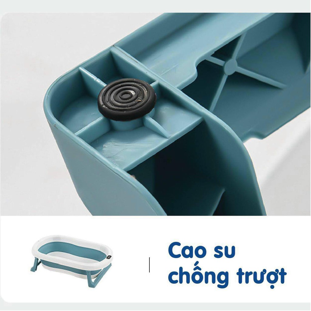 Free ship chậu tắm gấp gọn có nhiệt kế tiện dụng kèm phao cho bé yêu - ảnh sản phẩm 7