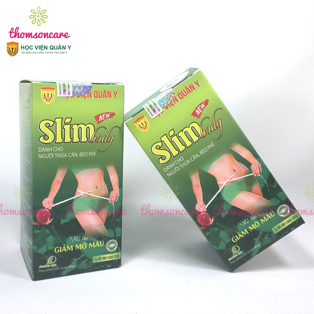 Hỗ trợ giảm cân Slim Body, mẫu mới Học viện quân y, hàm lượng cao hơn, giảm béo, hạ mỡ máu từ thảo dược Slimbody