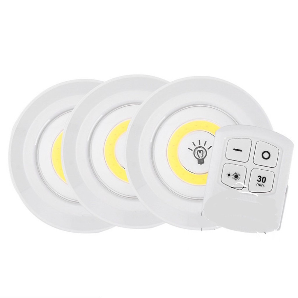 Bộ 3 Đèn led đa năng dán tường cao cấp - Đèn LED Dán Tủ Quần Áo ( Kèm remote điều khiển - có chức năng hẹn giờ)