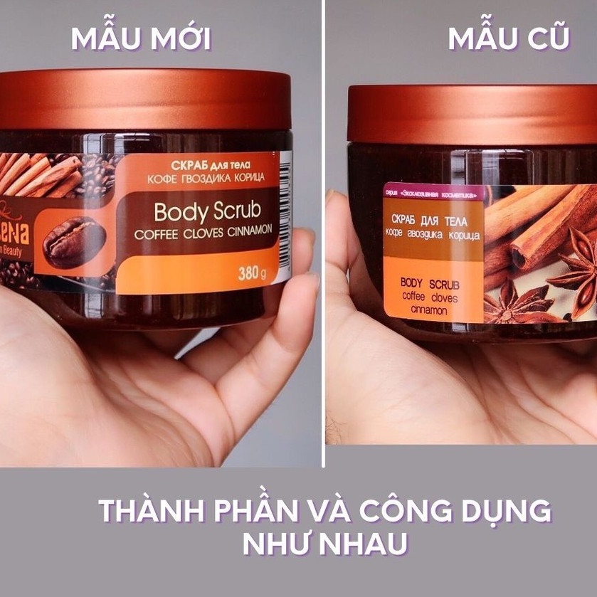 Tẩy Da Chết Toàn Thân Quế Hồi Cà Phê Nga 380g