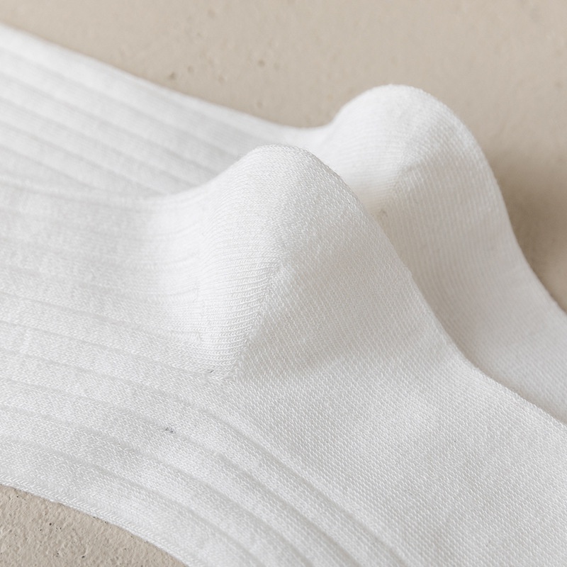 Vớ Dài Đến Đầu Gối Vải Cotton Màu Trắng Đen Phong Cách JK