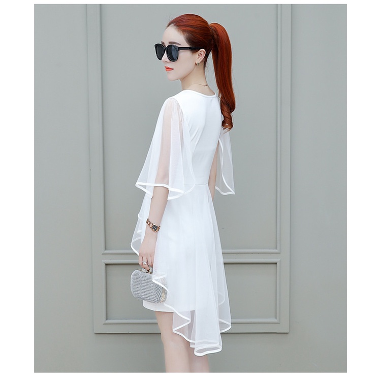 Đầm dáng ôm phối lưới thời trang mùa hè xinh xắn size M-XXL cho nữ