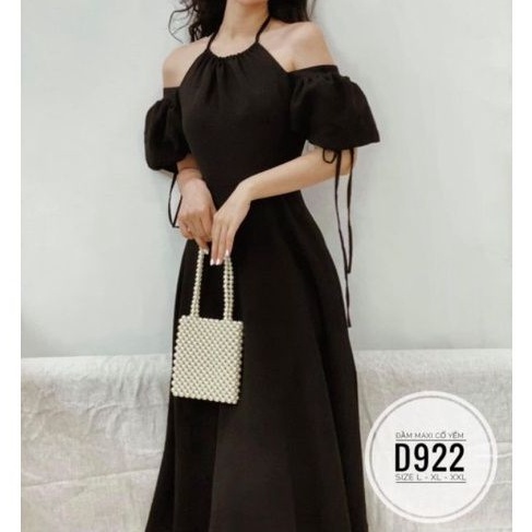 Đầm maxi big size cổ yếm từ 60kg-90kg
