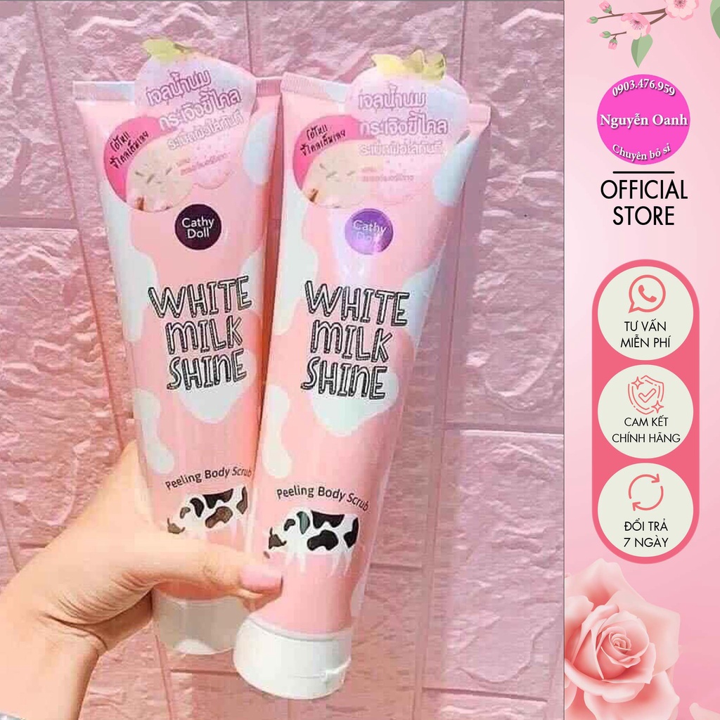 Tẩy tế bào chết Cathy Doll White Milk Shine Peeling Body Scrub Thái Lan 320g - CO176