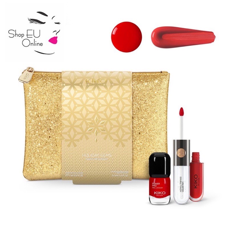 Set son 2 đầu 103 kiko - son siêu lì A HOLIDAY FABLE - Combo 3 món: 1 son + 1 sơn móng tay + ví kiko - kiko milano