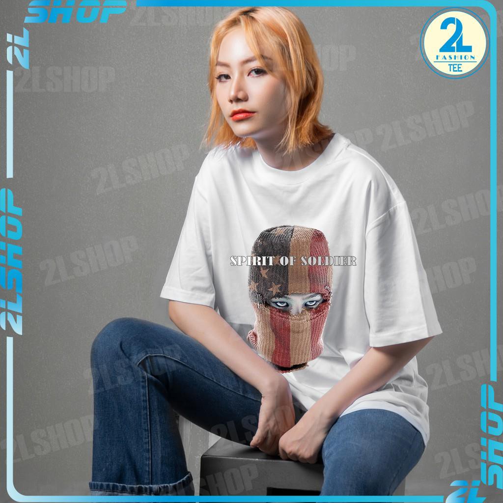 Áo thun form rộng tay lỡ UNISEX mặt nạ Mikenko in hình nổi GD GDRAGON, áo phông nam nữ ngắn tay cổ tròn chất cotton