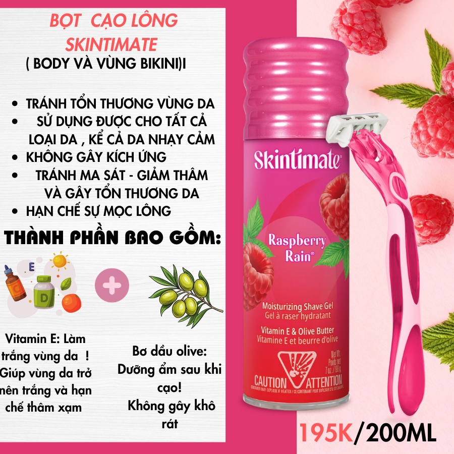 Bọt Cạo Skintimate Signature Scents Raspberry Rain Women