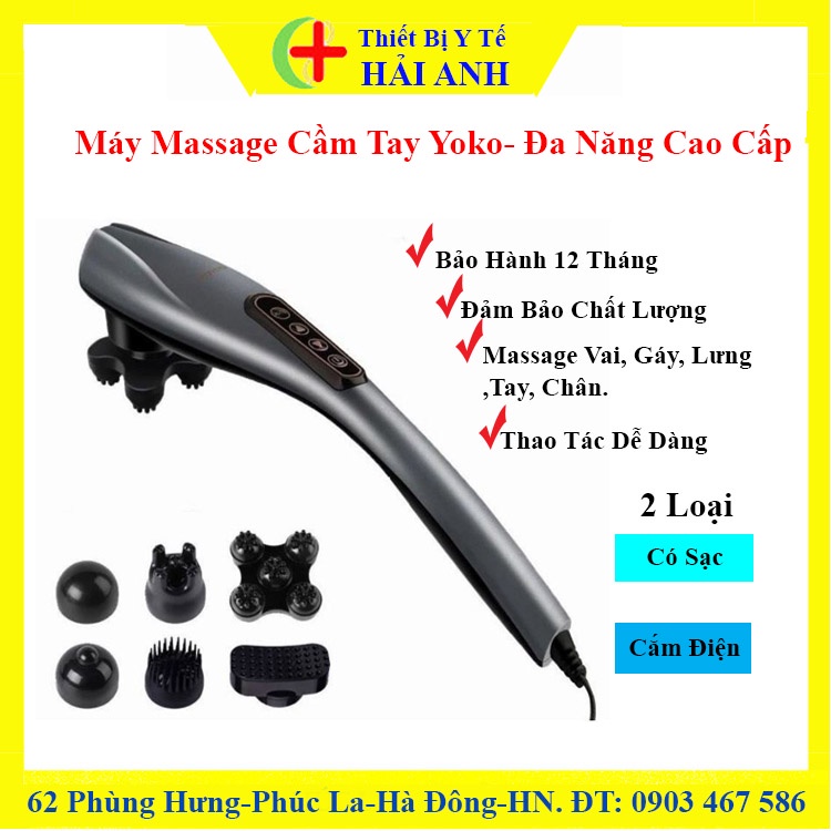 Máy Massage Cầm Tay Yoko- Đa Năng Cao Cấp Mát Xa Chuyên Sâu Cho Cổ, Vai Gáy, Bụng, Lưng, Cánh Tay