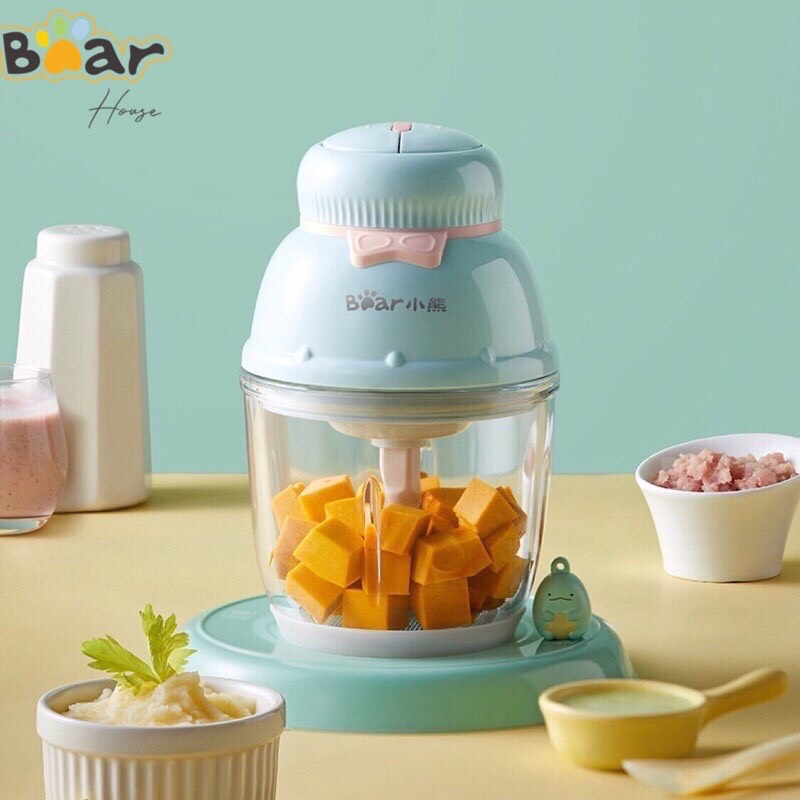 Máy Xay Đồ Ăn Dặm Mini, Máy Xay Thịt Bear GR-B06V1 0.6L, Cối Thủy Tinh An Toàn Vệ Sinh, Bảo Hành 12 Tháng