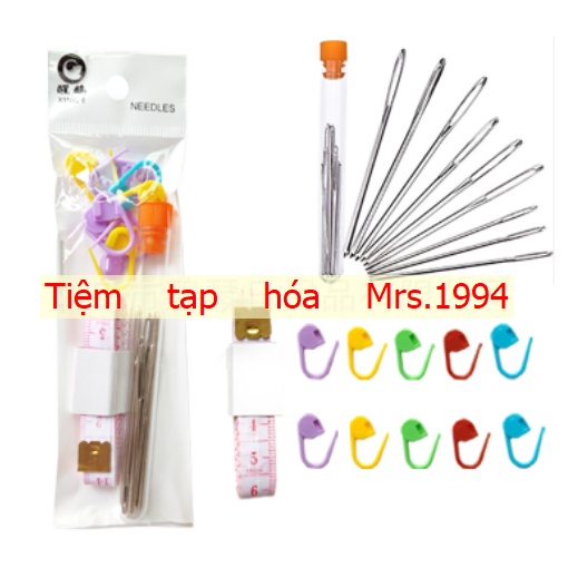 BỘ DỤNG CỤ DIY - ỐNG 9 KIM - MÓC ĐÁNH DẤU - THƯỚC DÂY ĐO LƯỜNG