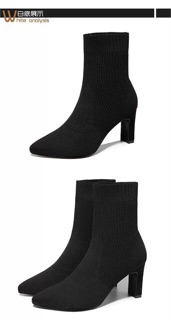 Boot cao gót cao cổ màu đen