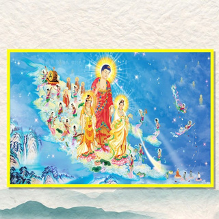 Tranh Gỗ Cao Cấp - Tranh Treo Tường Phật Giáo Tây Phương Tiếp Dẫn 2
