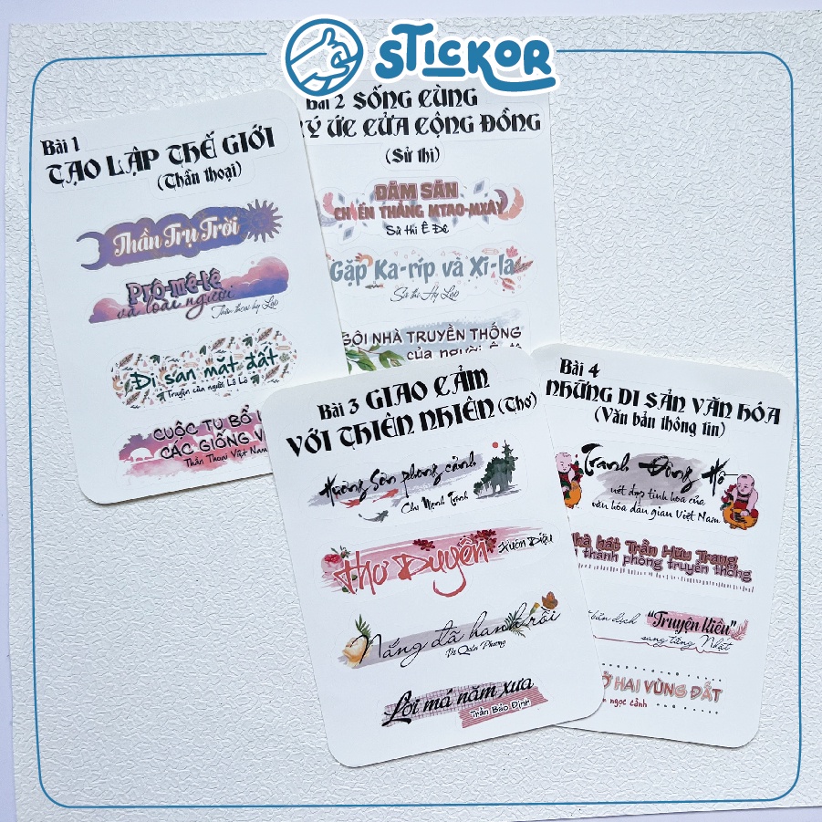 Sticker tựa bài Ngữ văn lớp 10 - chương trình mới - chân trời sáng tạo