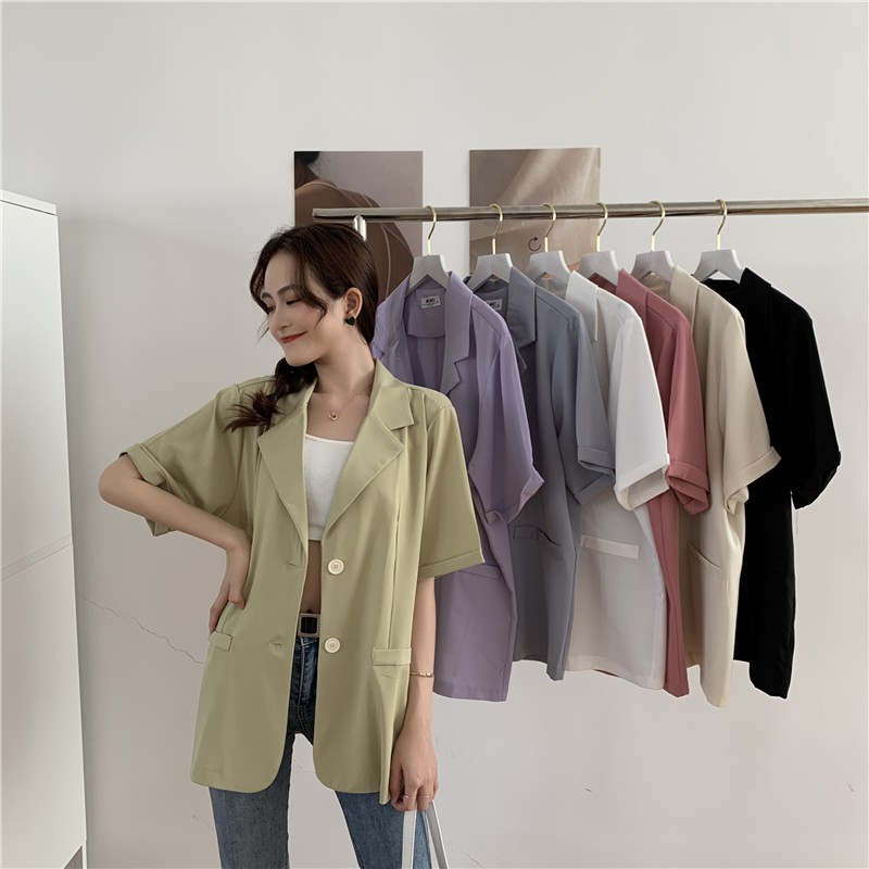 Áo Khoác Blazer Tay Ngắn Chống Nắng Phong Cách Hàn Quốc | WebRaoVat - webraovat.net.vn