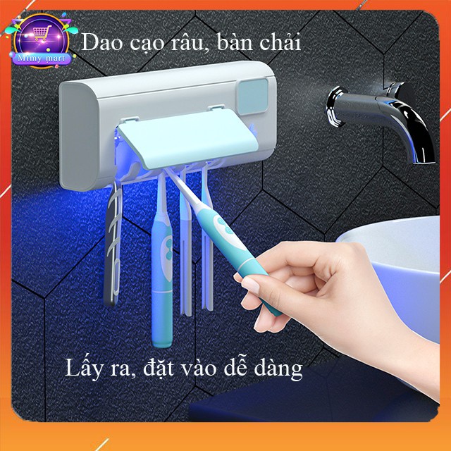 [UV Diệt Khuẩn] Giá Kệ Treo Bàn Chải Đánh Răng Khử Khuẩn Tới 99.99% Cao Cấp