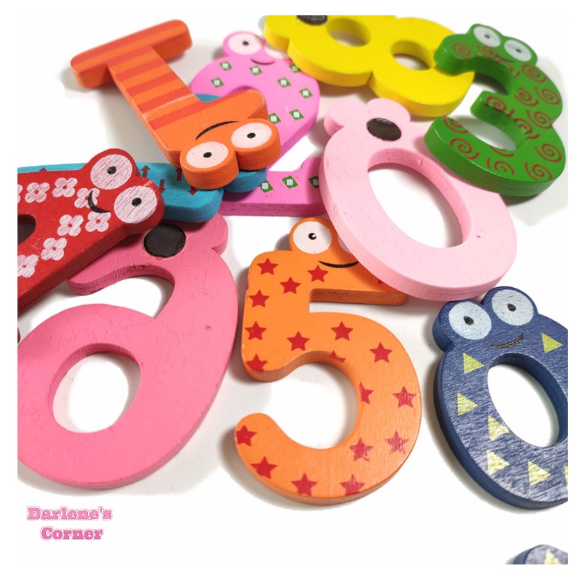 Bộ số numbers 0-9 bằng gỗ gắn nam châm