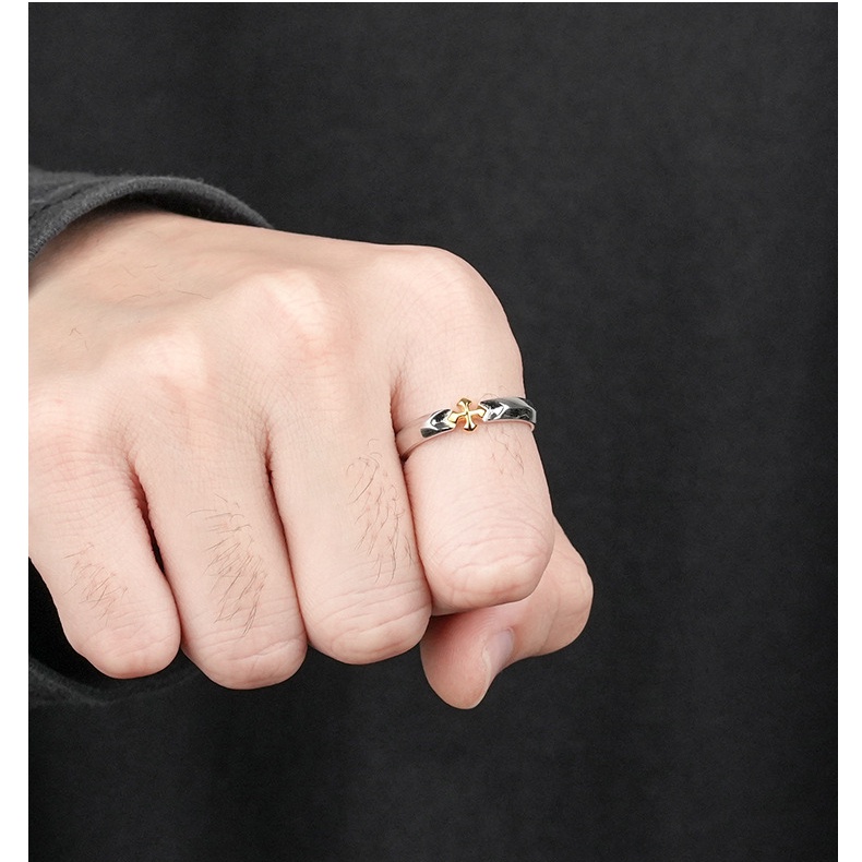 Nhẫn Hở Mạ Bạc 925 Đính Đá Zircon Xanh Dương Sáng Tạo Thời Trang Có Thể Điều Chỉnh Cho Cặp Đôi